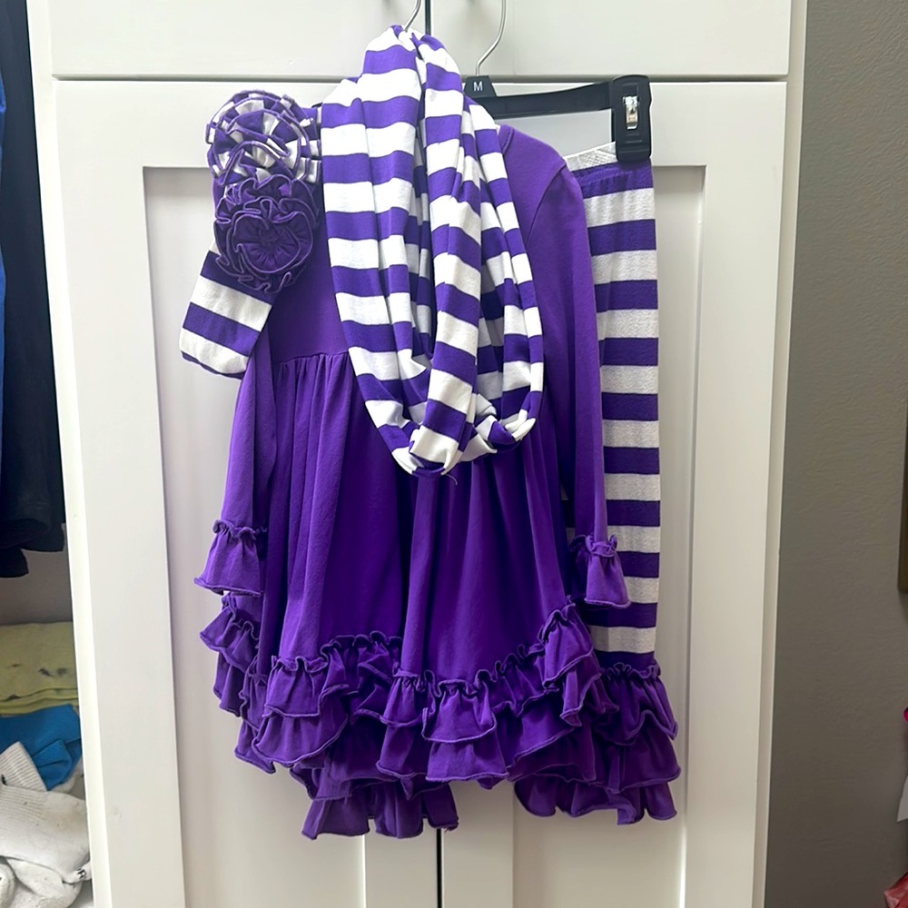 Serendipity Fall/ winter matching outfit with scarf and headband- size 3T, GUC